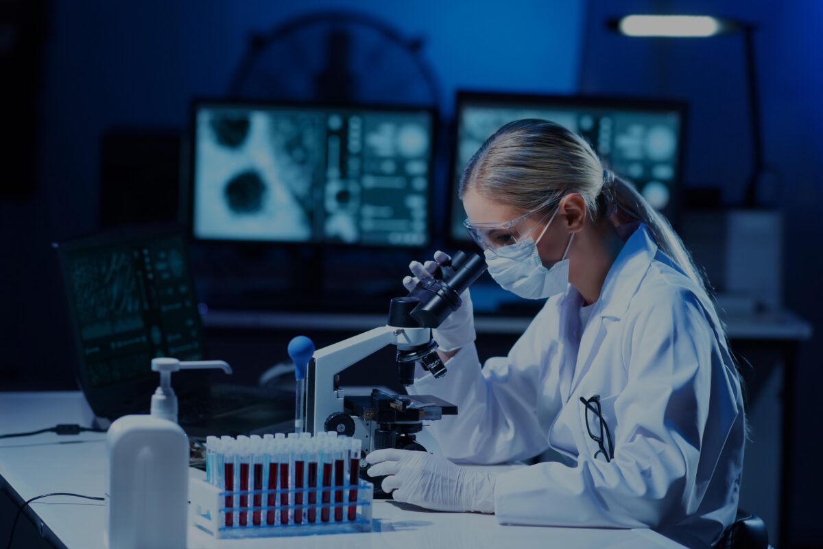 female scientist working